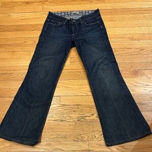 PAIGE Deep Blue Wide Leg Jeans